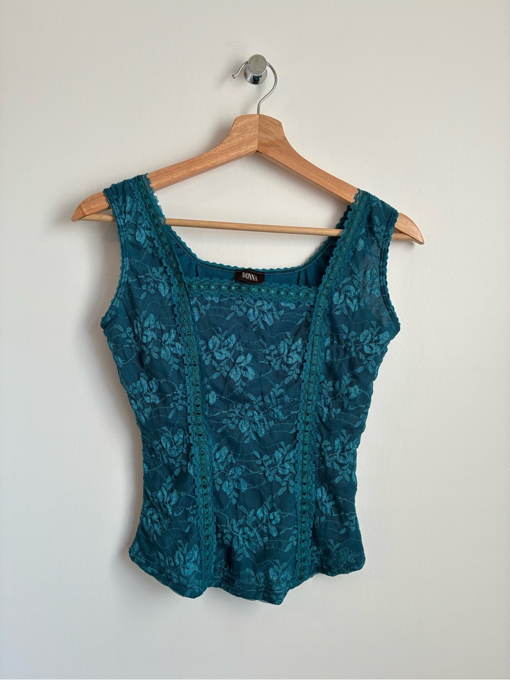 Vintage Donna Made In Canada Teal Corset Style Tank Top XS